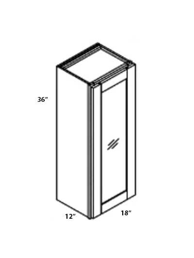 Rockport White 18″x36″ Glass Door Wall Cabinet
