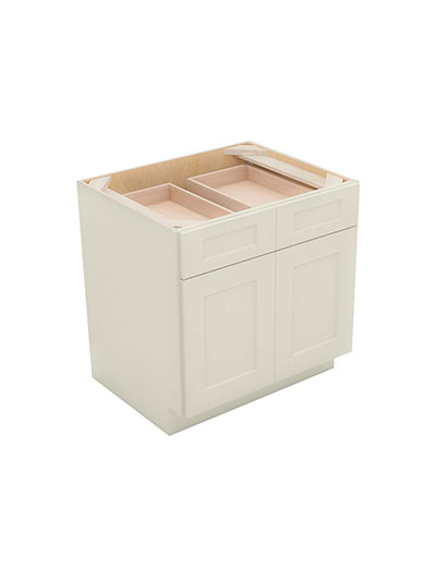 Shaker Antique White B30 Double Door Base Cabinet Closed