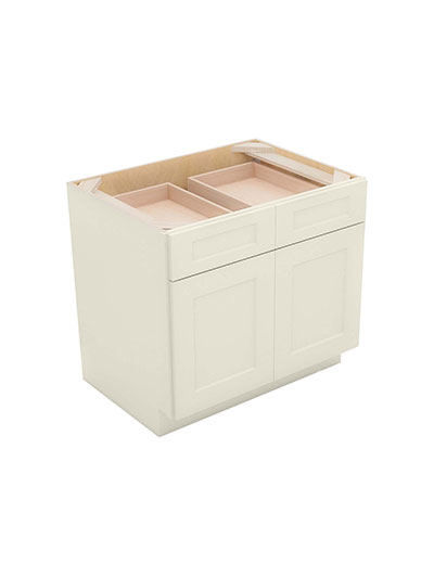 Shaker Antique White B33 Double Door Base Cabinet Closed