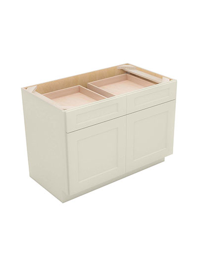 Shaker Antique White B42 Double Door Base Cabinet Closed