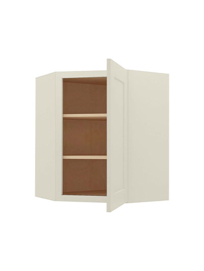 SA-DCW2430: Shaker Antique White 30″ High Diagonal Wall Cabinet