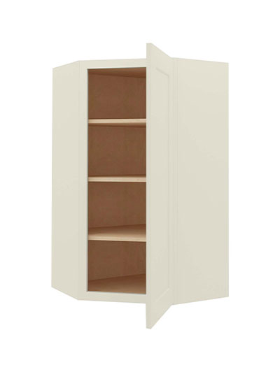 SA-DCW2442: Shaker Antique White 42″ High Diagonal Wall Cabinet