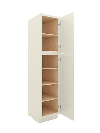 SA-U189024: Shaker Antique White 18″ Utility Cabinet Two Doors 90″ H
