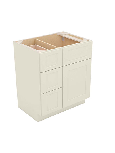 Shaker Antique White V3021dl Vanity Combo Base Closed