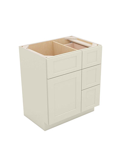 Shaker Antique White V3021dr Vanity Combo Base Closed