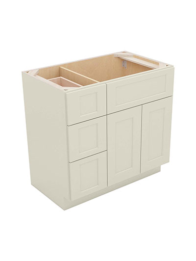 Shaker Antique White V3621dl Vanity Combo Base Closed