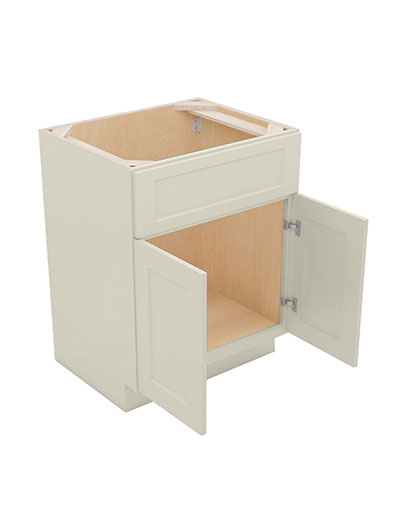 SA-VS24: Shaker Antique White 24″ Vanity Sink Base Double Door Single Drawer Front