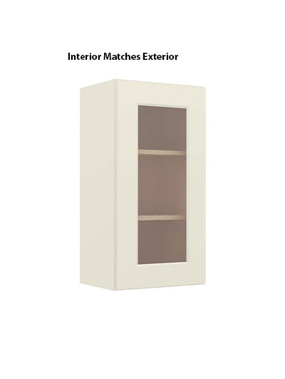 Shaker Antique White W1530gd Glass Door Wall Cabinet Closed