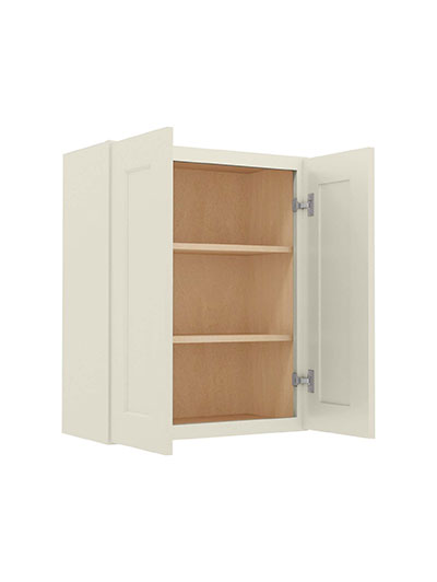 SA-W2430: Shaker Antique White 24″ Double Door 30″ High Wall Cabinet