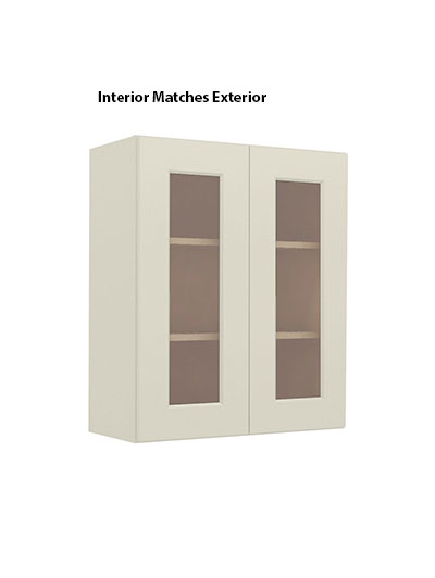 Shaker Antique White W2430gd Glass Door Wall Cabinet Closed