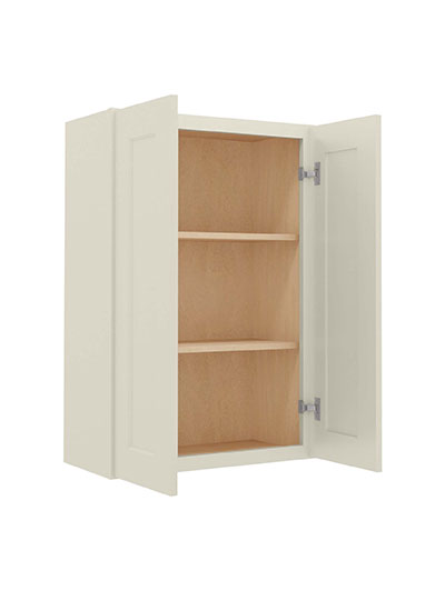 SA-W2736: Shaker Antique White 27″ Double Door 36″ High Wall Cabinet