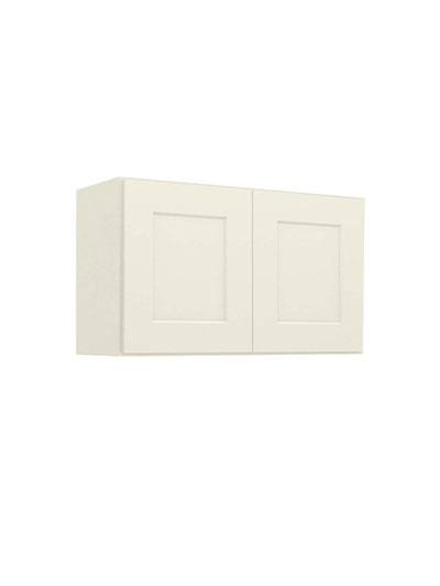 Shaker Antique White W3018 Bridge Cabinet Closed