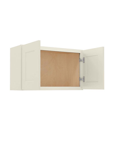 SA-W3018: Shaker Antique White 30″ Bridge Cabinet 18″ High