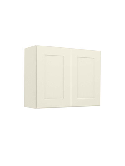 Shaker Antique White W3024 Bridge Cabinet Closed