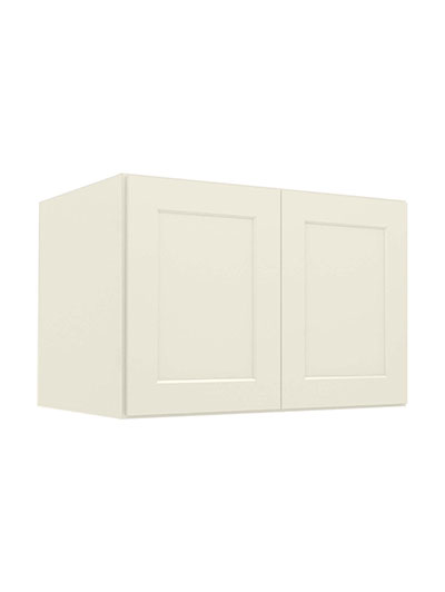 Shaker Antique White W362424 Wall Refrigerator Cabinet Closed