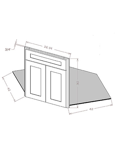 SD-DCSF42: Shaker Dove 42″ Diagonal Sink Front