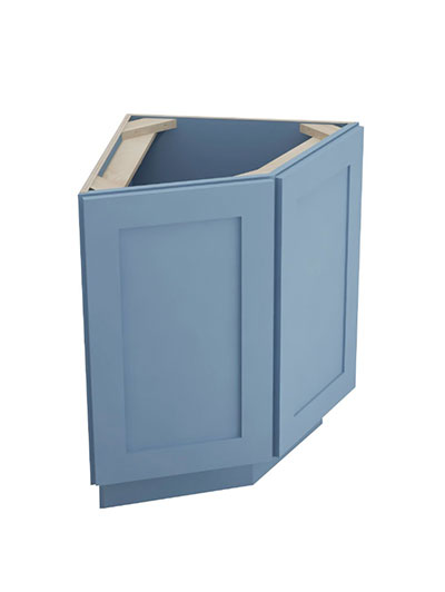 Xterra Blue Shaker Ab24 Angle Base End Cabinet Closed