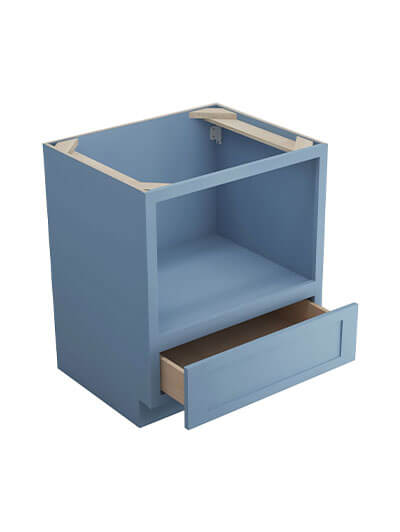 AX-B30MW (30″ W): Xterra Blue Shaker 30″ Microwave Base Cabinet