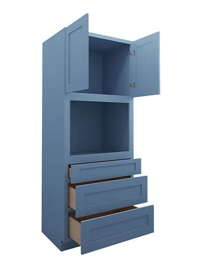 AX-OC3384B: Xterra Blue Shaker 33″ 3 Drawer 2 Door Oven Cabinet