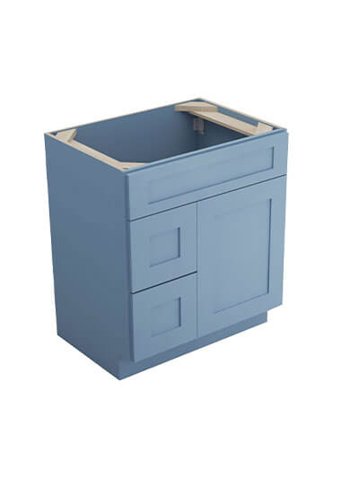 Xterra Blue Shaker S3021dl Left Drawers Vanity Closed