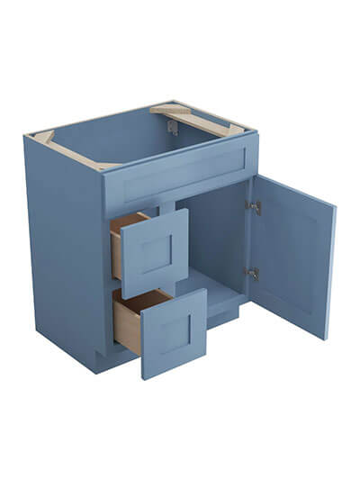 AX-S3021DL-34-1/2″: Xterra Blue Shaker 30″ Left Drawers (2) Vanity
