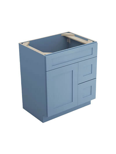 Xterra Blue Shaker S3021dr Right Drawers Vanity Closed
