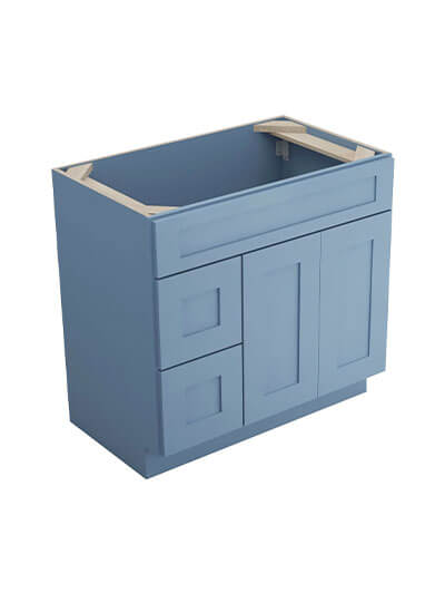 Xterra Blue Shaker S3621bdl Left Drawers Vanity Closed