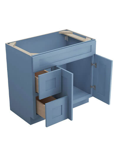 AX-S3621BDL-34-1/2″: Xterra Blue Shaker 36″ Left Drawers (2) Vanity