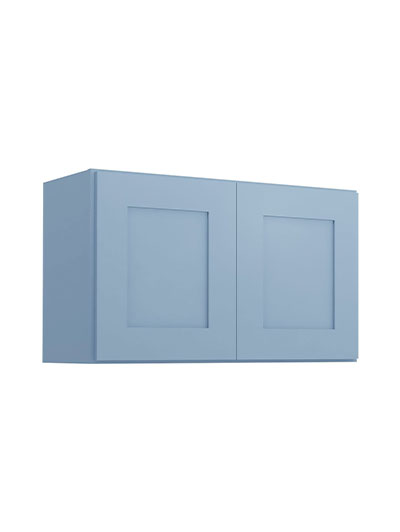 Xterra Blue Shaker W3018b Bridge Wall Cabinet Closed