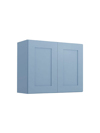 Xterra Blue Shaker W3024b Bridge Wall Cabinet Closed