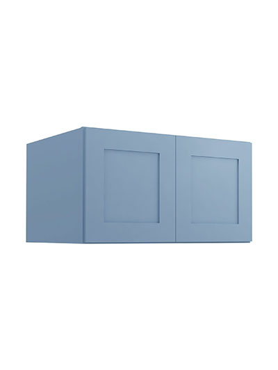 Xterra Blue Shaker W331824b Refrigerator Wall Cabinet Closed