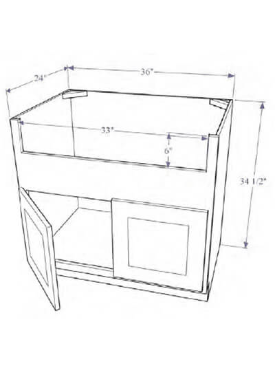 Natural Shaker 36″ Farm Sink Base Cabinet