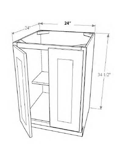 Natural Shaker 24″ Full Height Base Cabinet, Two Doors
