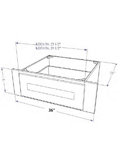 Natural Brown Shaker 36″ Vanity Knee Drawer