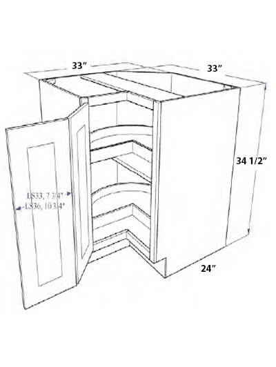 Natural Brown Shaker 33″ Lazy Susan Corner Cabinet