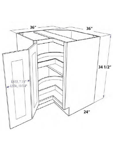 Natural Shaker 36″ Lazy Susan Corner Cabinet