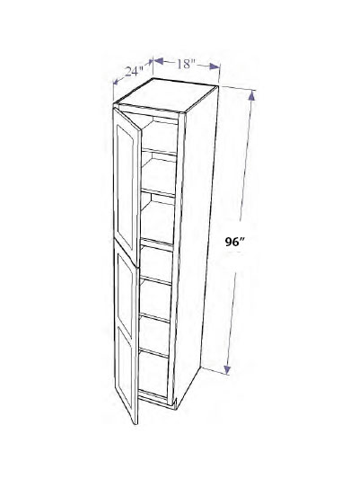 Natural Shaker 18″x96″ Tall Cabinet, Two Doors