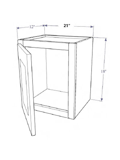 Natural Shaker 21″x18″ Wall Stacker Cabinet, One Door