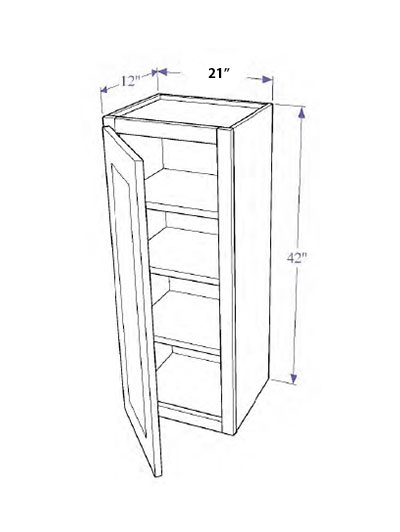 Natural Shaker 21″x42″ Wall Cabinet, One Door