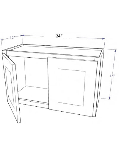 Natural Shaker 24″x18″ Wall Stacker Cabinet, Two Doors