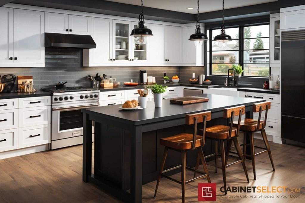 Modern Kitchen With Black Appliances 1