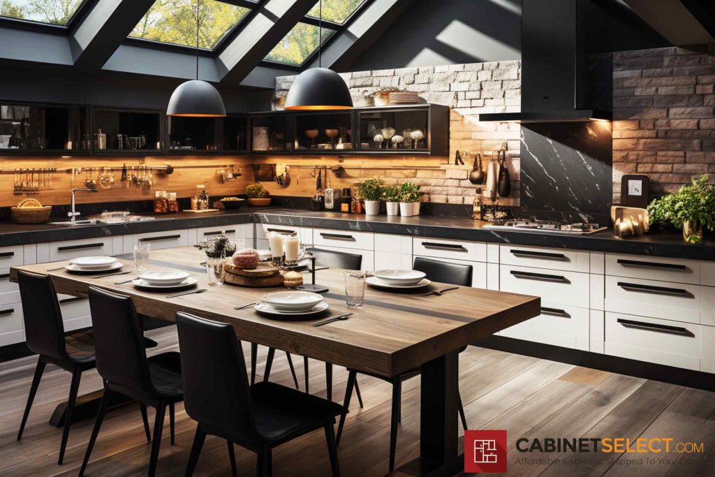 Modern White Kitchen With Black Accents 5