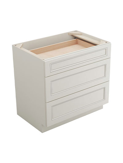 Townplace Crema Db36 3 Drawer Base Cabinet Closed