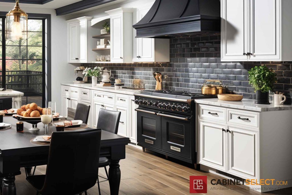 White Kitchen Black Stove Focal Point 6