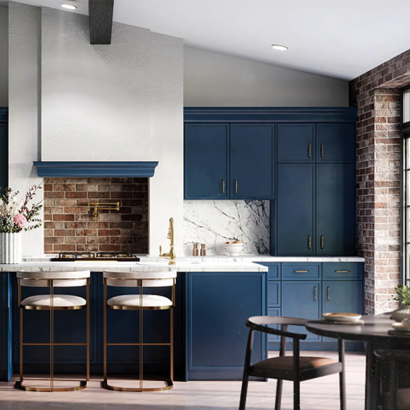 Petit Blue Skinny Shaker Cabinets | CabinetSelect.com