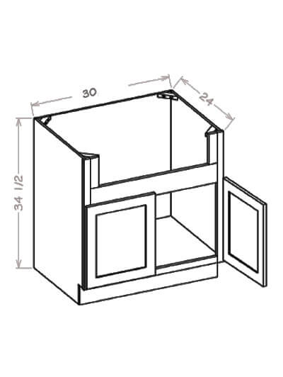 SU-FSB30: Ready-to-Finish Shaker 30″ Farm Sink Base Cabinet