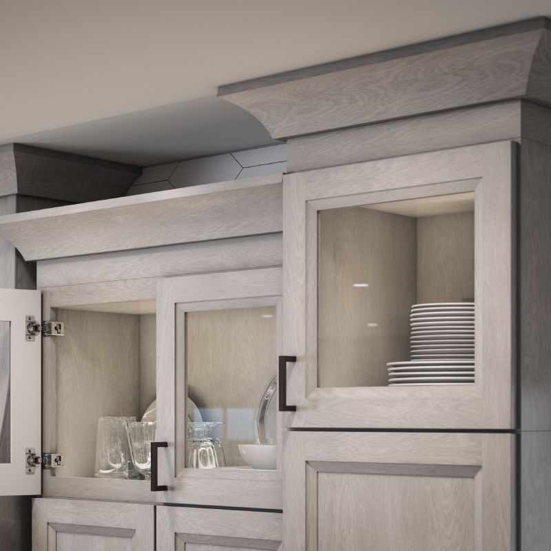Oxford Mist Kitchen Cabinets Closeup