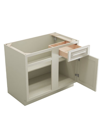 SL-BBLC45/48-42″W: Signature Pearl 45″ 1 Drawer 1 Door Blind Corner Base Cabinet