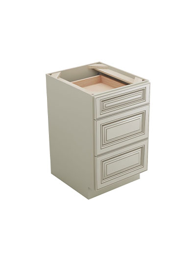 Signature Pearl Db21 3 Drawer Base Cabinet Closed