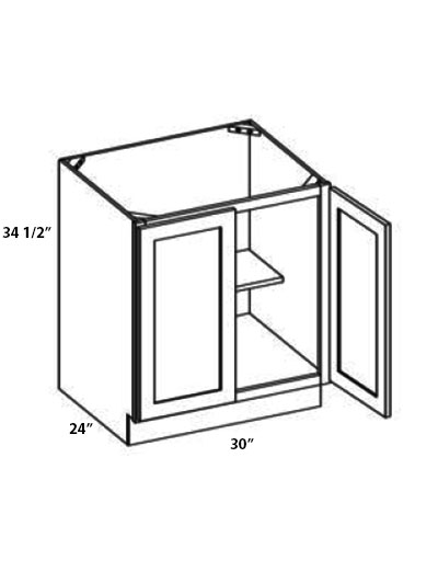 AA-FB30: Blaze Black Shaker 30″ Full Height Base Cabinet